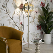Lampadaire abat-jour organique en métal 155 cm Galia Crème