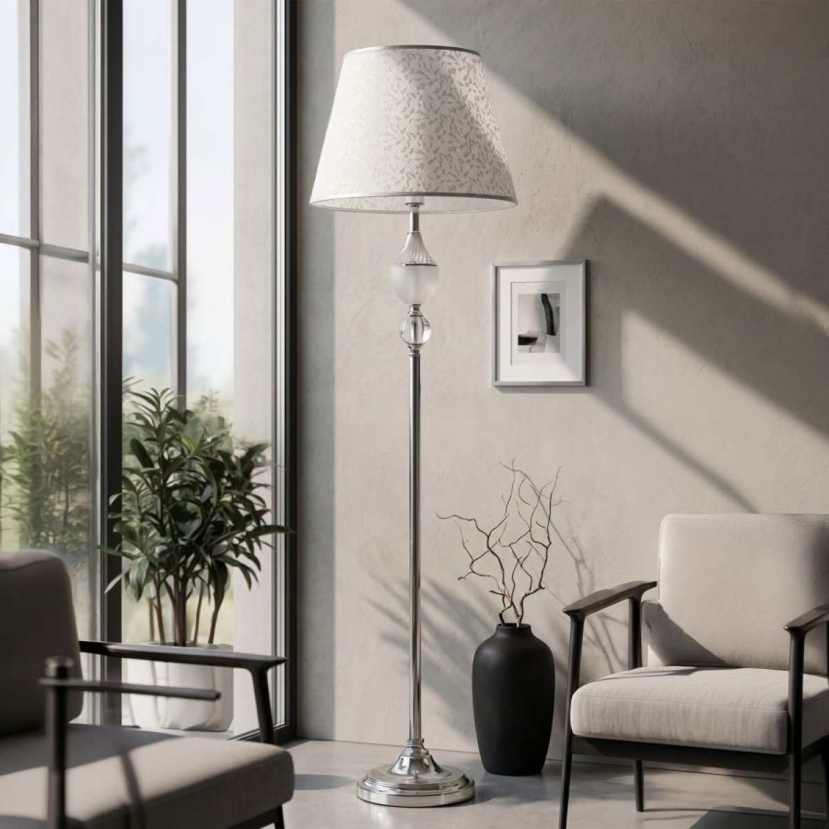 Lampadaire avec abat-jour 158 cm Imaé Argenté