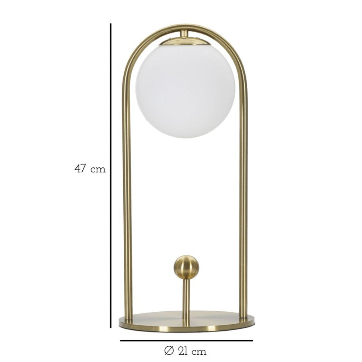 Lampe à poser 1 globe en verre 47 cm Azélie Doré - vue 6