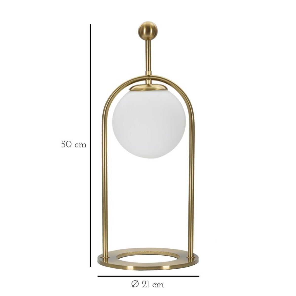 Lampe à poser 1 globe en verre 50 cm Azélie Doré - vue 6
