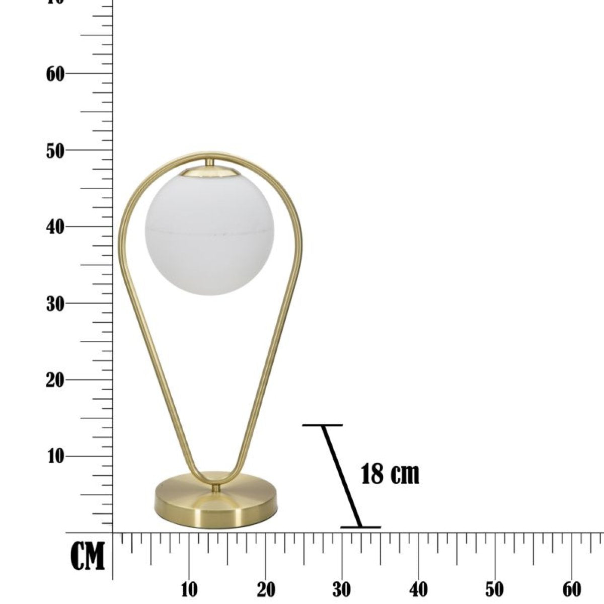 Lampe à poser 1 globe verre 50 cm Azélie Doré - vue 7