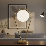 Lampe à poser 1 globe verre 50 cm Azélie Doré