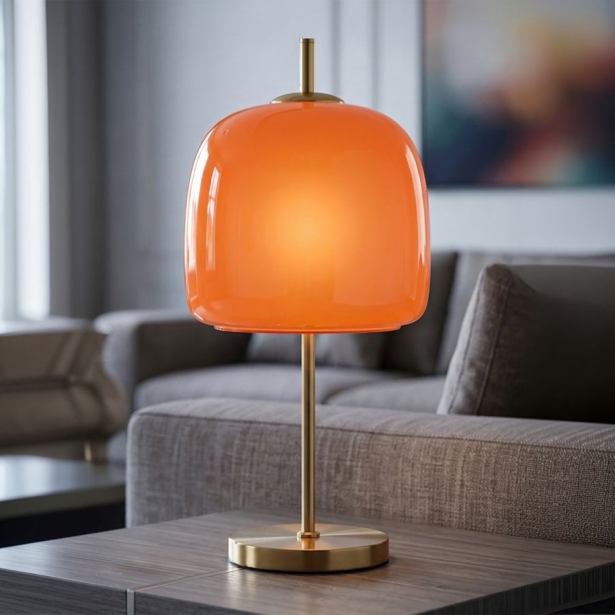 Lampe à poser 53 cm Tio Orange et Doré