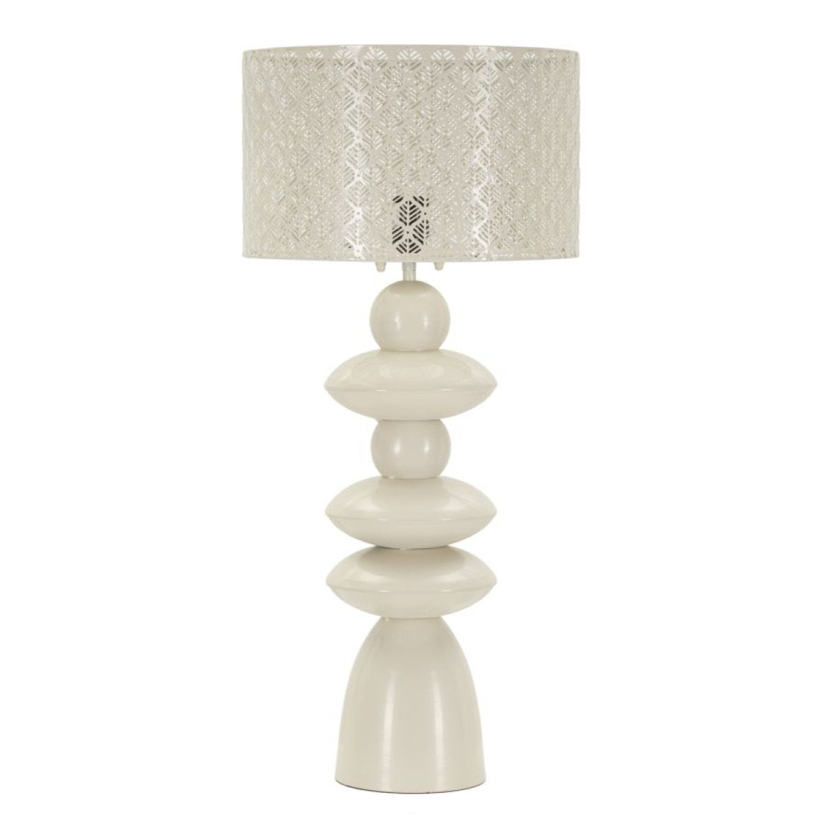 Lampe à poser abat-jour en métal 71 cm Noléa Crème - vue 2
