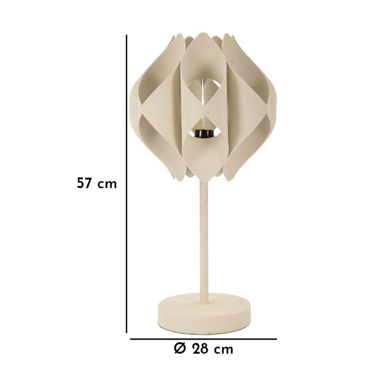 Lampe à poser abat-jour organique en métal 57 cm Galia Crème - vue 7