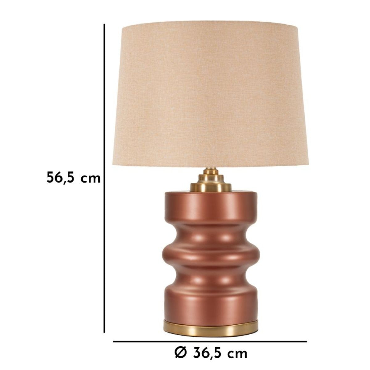 Lampe à poser avec abat-jour 56 cm Aliya Marron - vue 6