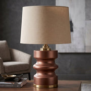 Lampe à poser avec abat-jour 56 cm Aliya Marron