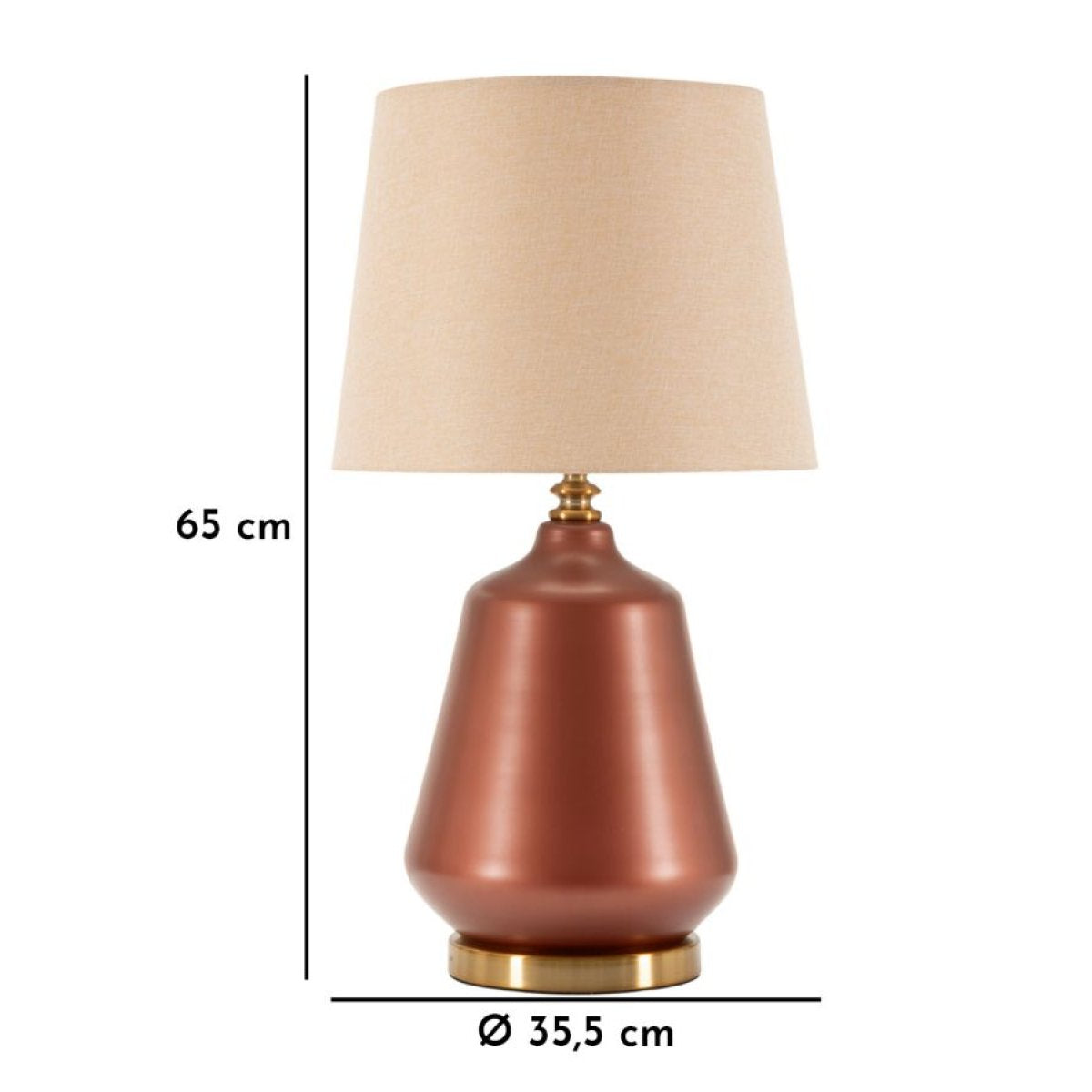 Lampe à poser avec abat-jour 65 cm Aliya Marron - vue 7