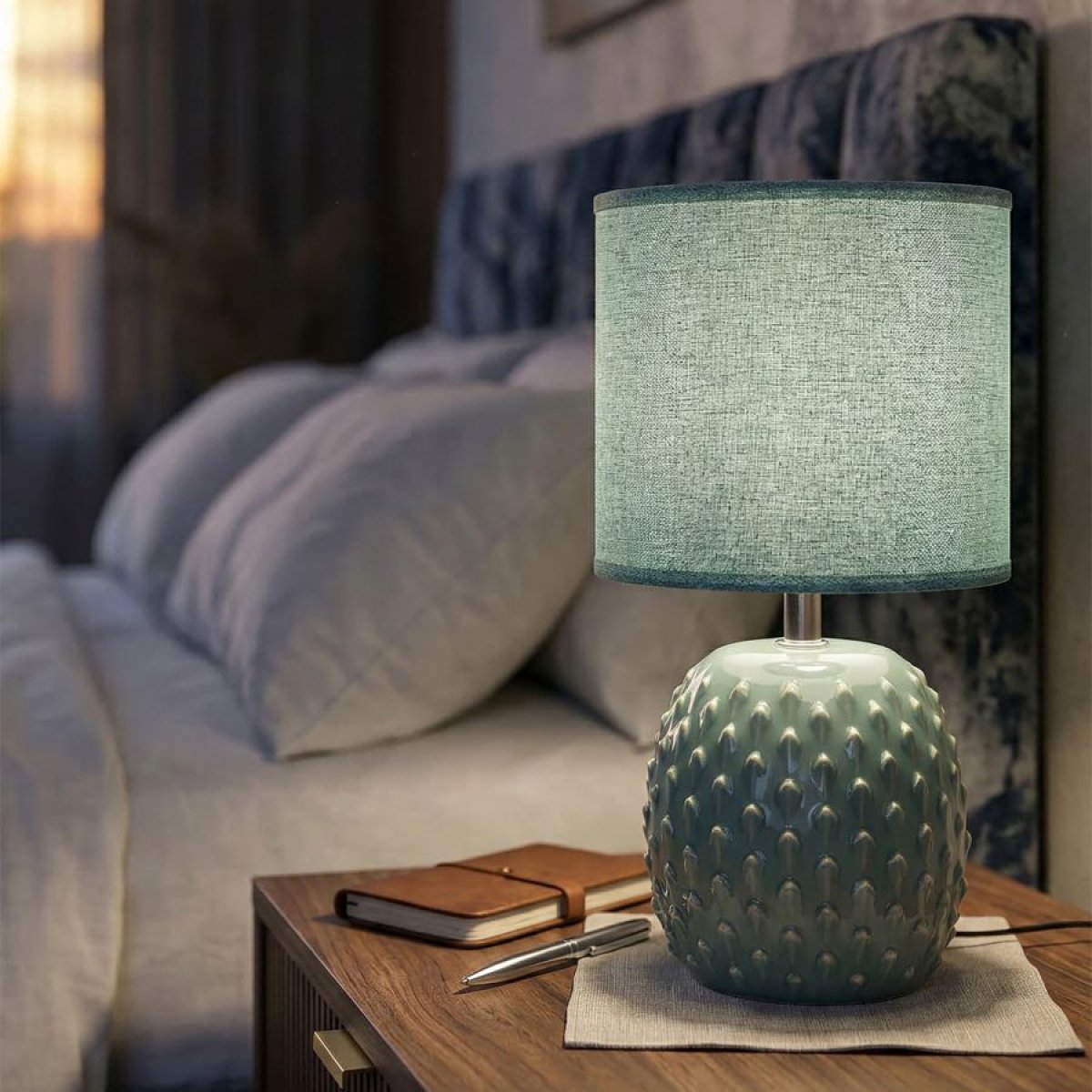 Lampe à poser céramique 27 cm Paulo Bleu