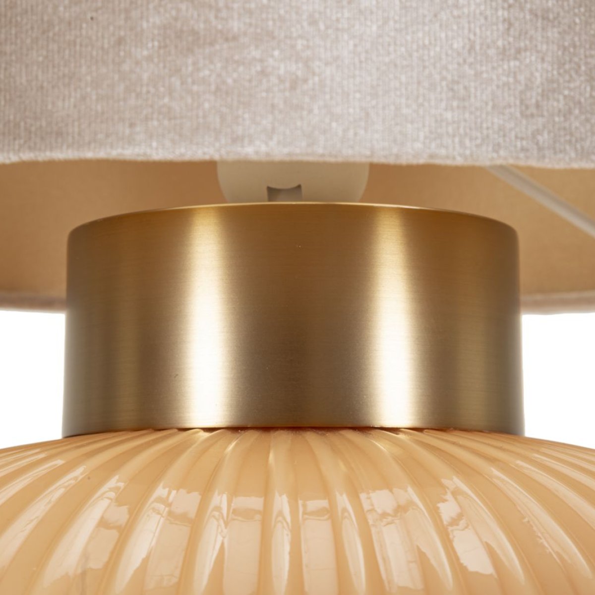Lampe à poser en verre avec abat-jour 49 cm Lyssana Orange - vue 6