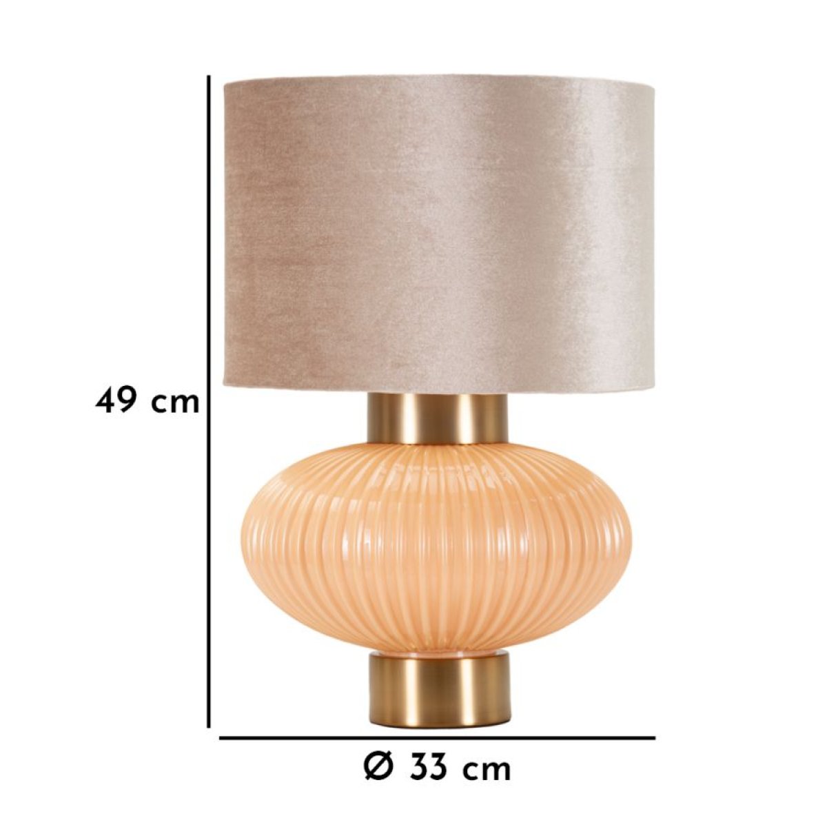 Lampe à poser en verre avec abat-jour 49 cm Lyssana Orange - vue 7