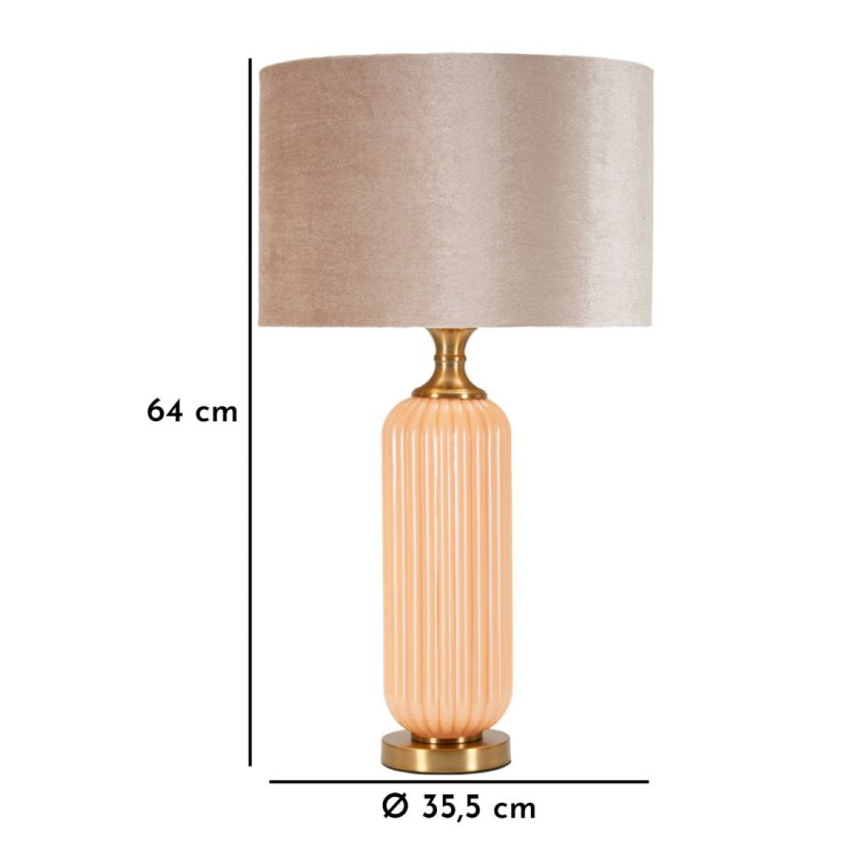 Lampe à poser en verre avec abat-jour 64 cm Lyssana Orange - vue 7