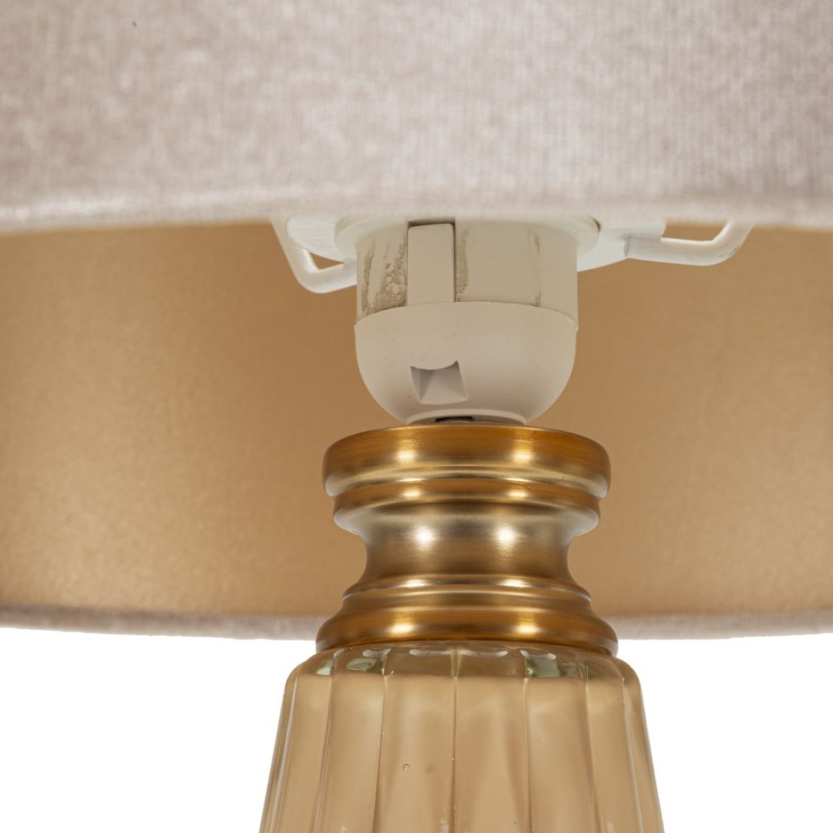 Lampe à poser en verre avec abat-jour 68 cm Lyssana Orange - vue 4