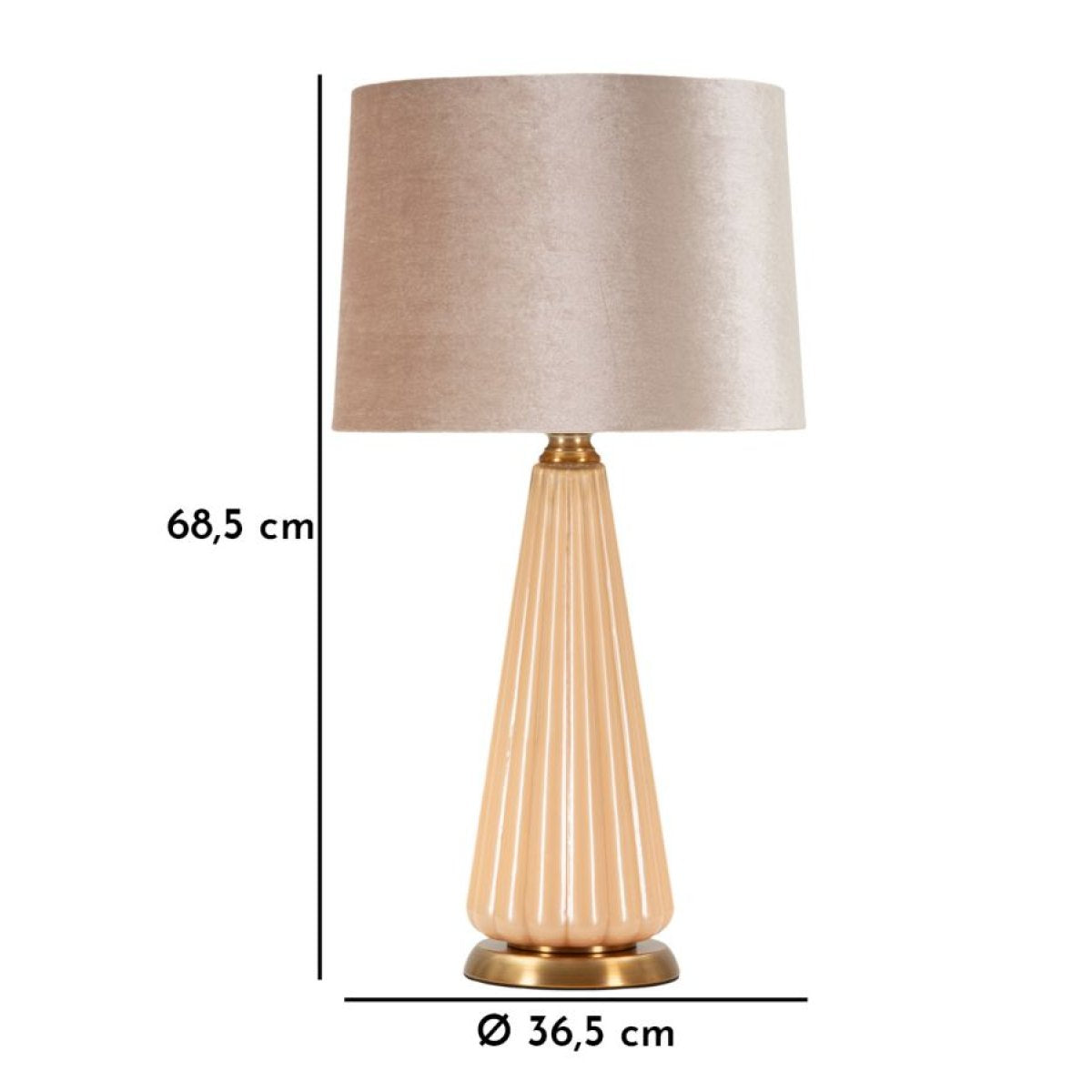 Lampe à poser en verre avec abat-jour 68 cm Lyssana Orange - vue 7