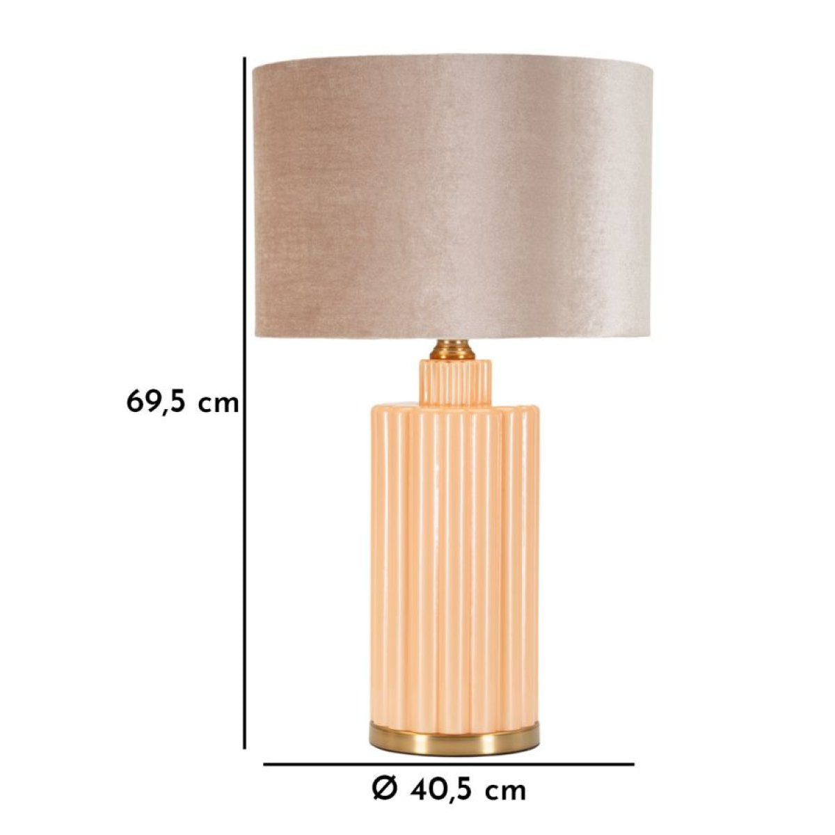 Lampe à poser en verre avec abat-jour 69 cm Lyssana Orange - vue 7