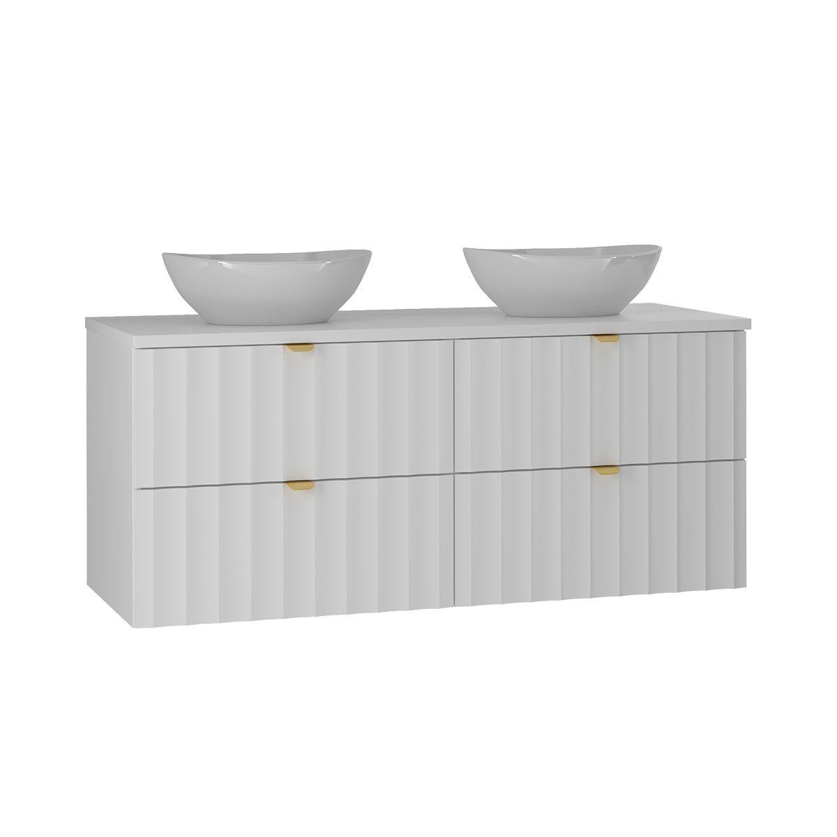 Meuble double vasque 120cm Lexa Blanc