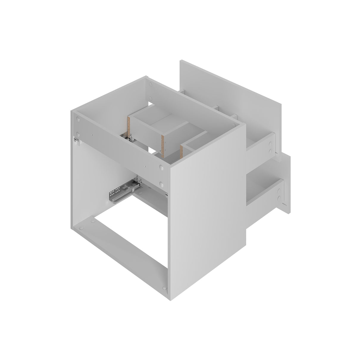 Ensemble meuble double vasque 120cm et colonne Lexa Blanc - vue 3