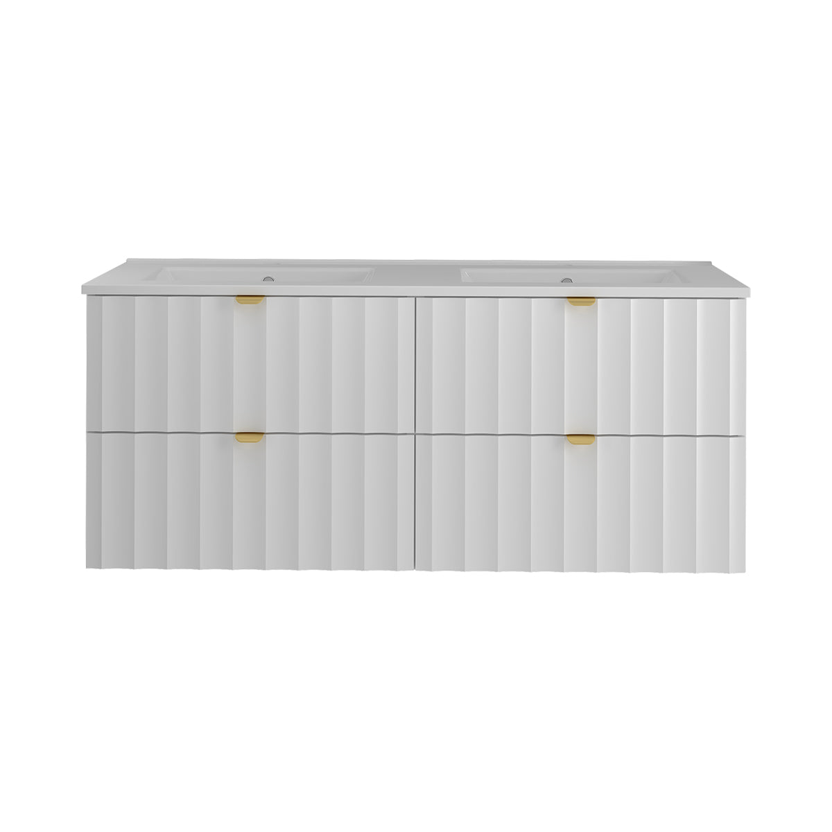 Meuble double vasque encastrée 120cm Lexa Blanc - vue 3