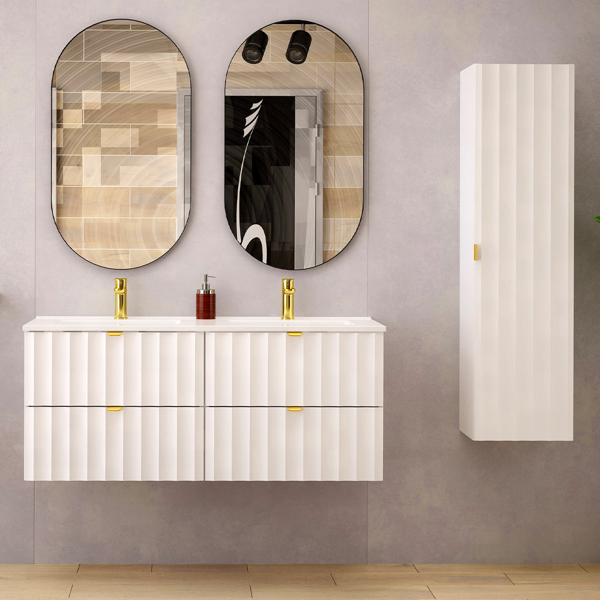 Meuble sous-vasque 120cm Lexa Blanc - vue 6