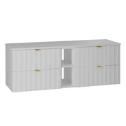 Meuble sous-vasque 140cm 2 niches plan de toilette Lexa Blanc