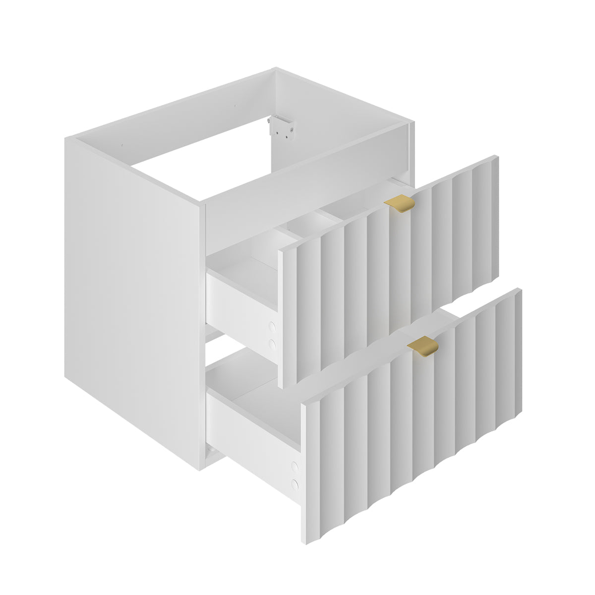 Meuble sous-vasque 140cm 2 niches plan de toilette Lexa Blanc - vue 2