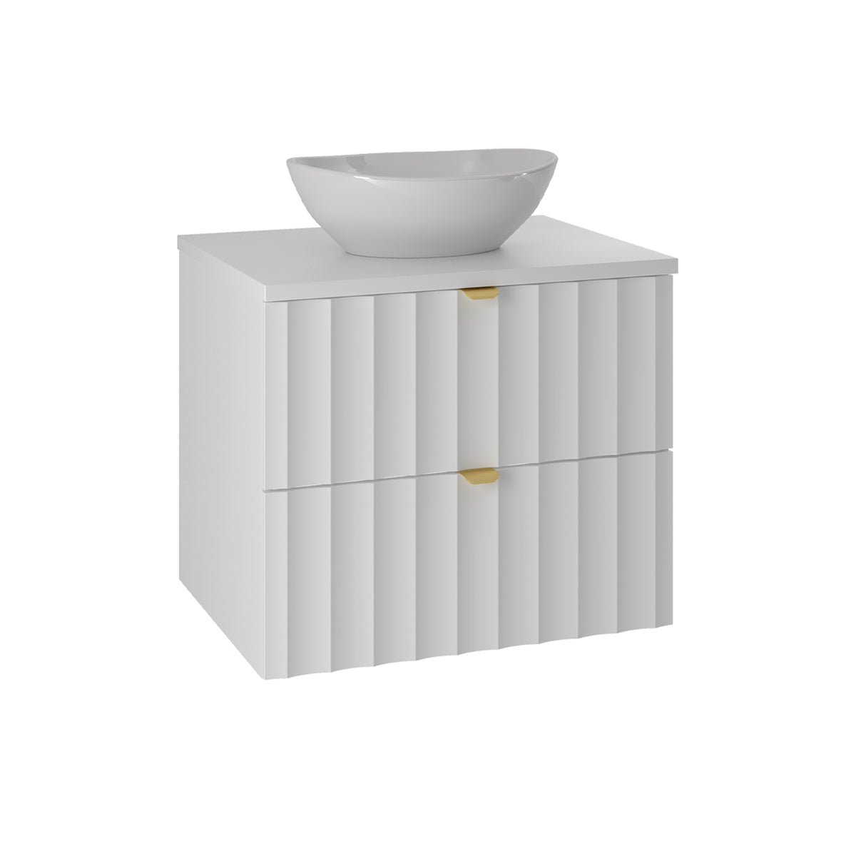 Ensemble meuble simple vasque 60cm et colonne Lexa Blanc - vue 6