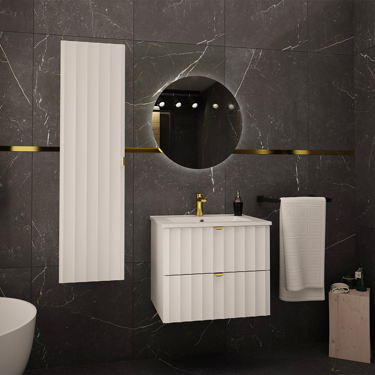 Meuble sous-vasque 60cm Lexa Blanc - vue 5