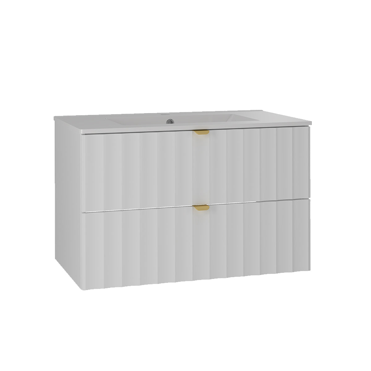 Ensemble meuble simple vasque 80cm et colonne Lexa Blanc - vue 6