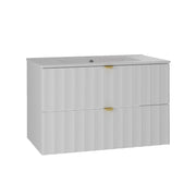 Meuble simple vasque encastrée 80cm Lexa Blanc