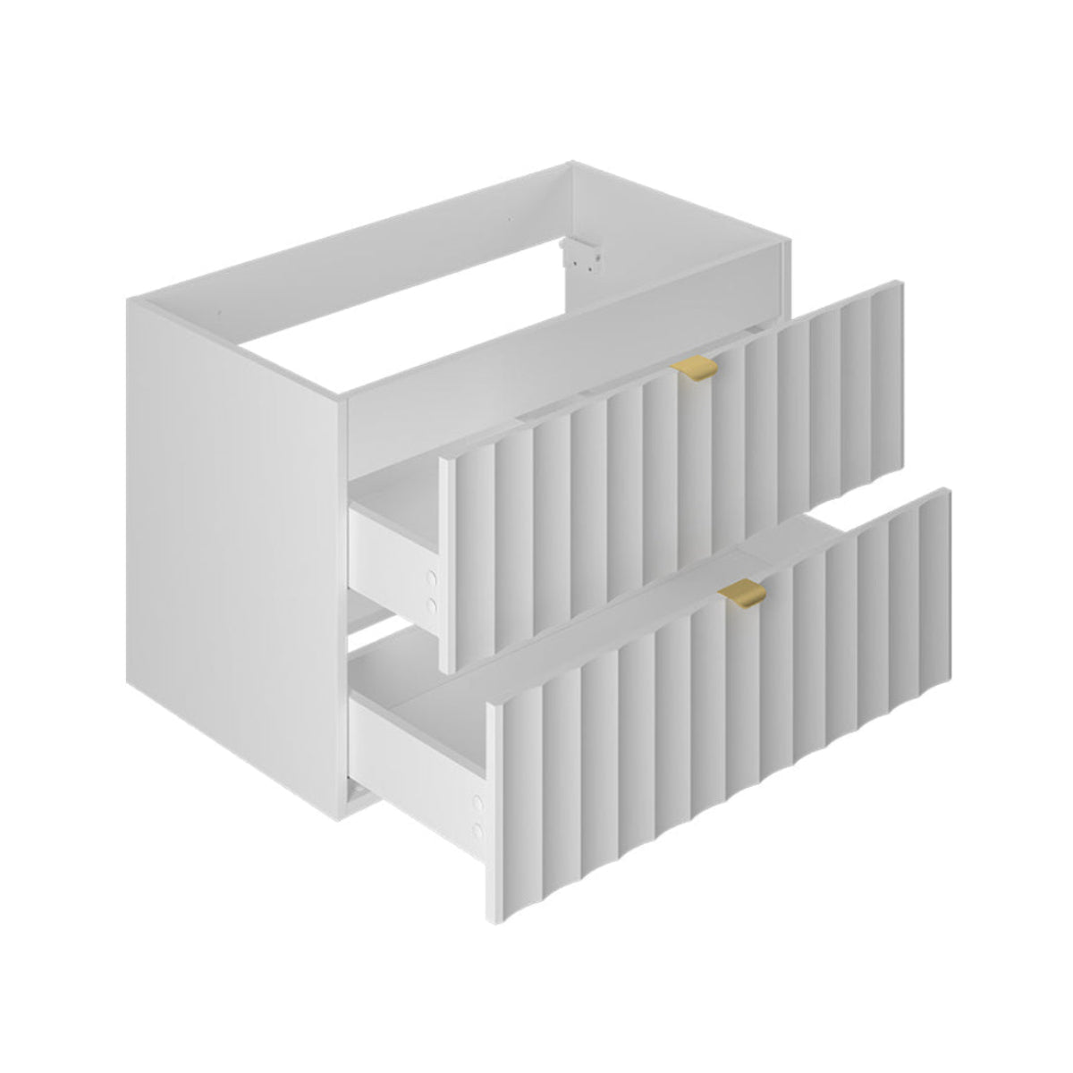 Meuble simple vasque encastrée 80cm Lexa Blanc - vue 2