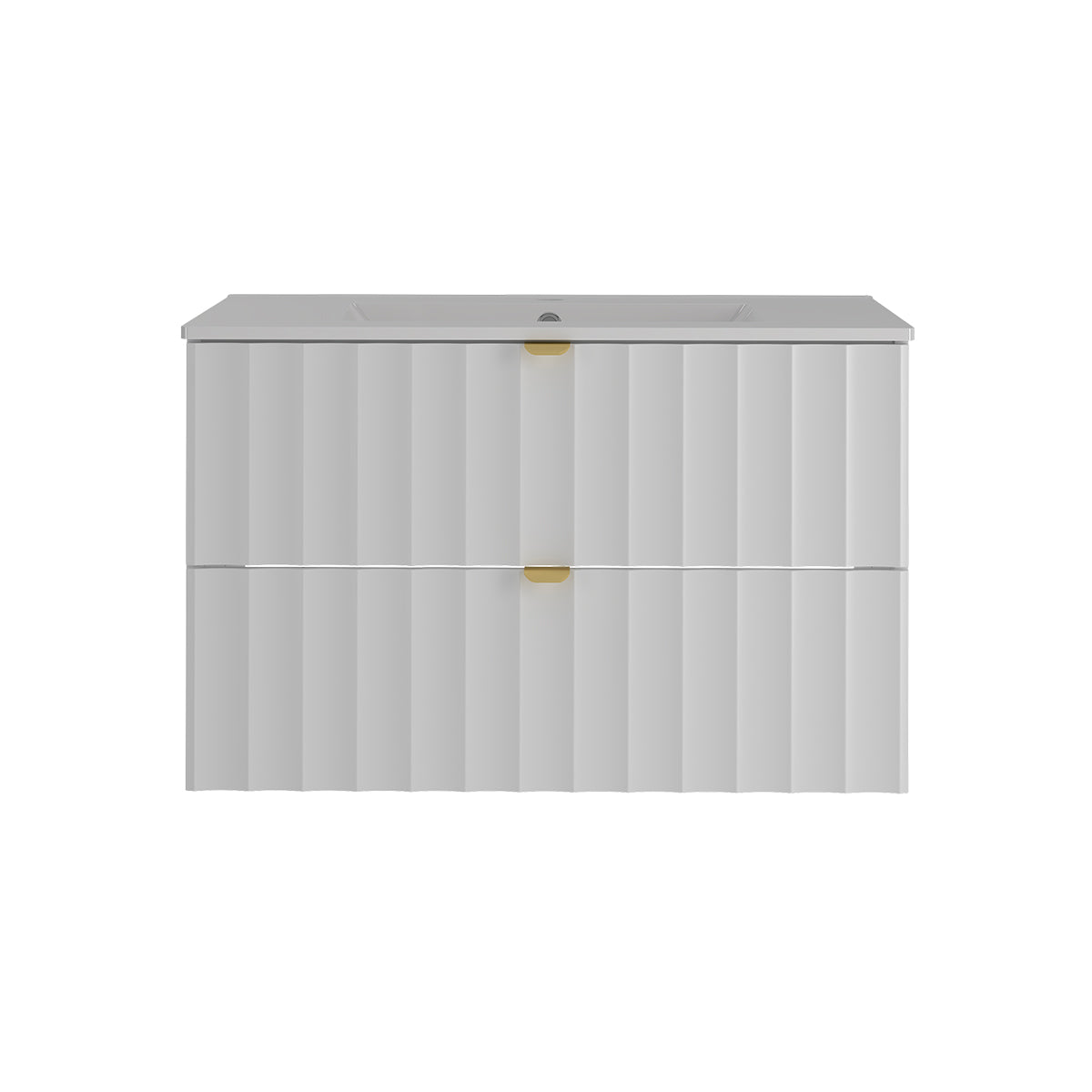 Meuble simple vasque encastrée 80cm Lexa Blanc - vue 3