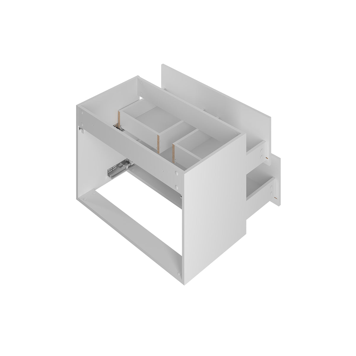 Ensemble meuble simple vasque encastrée 80cm et colonne Lexa Blanc - vue 4