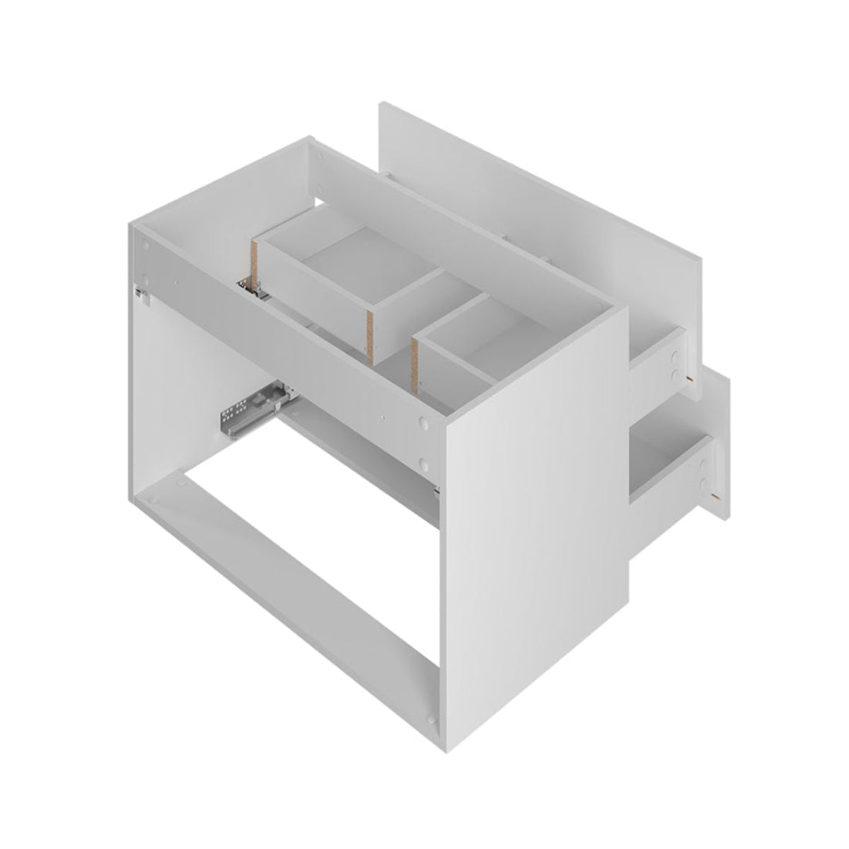 Meuble simple vasque encastrée 80cm Lexa Blanc - vue 4