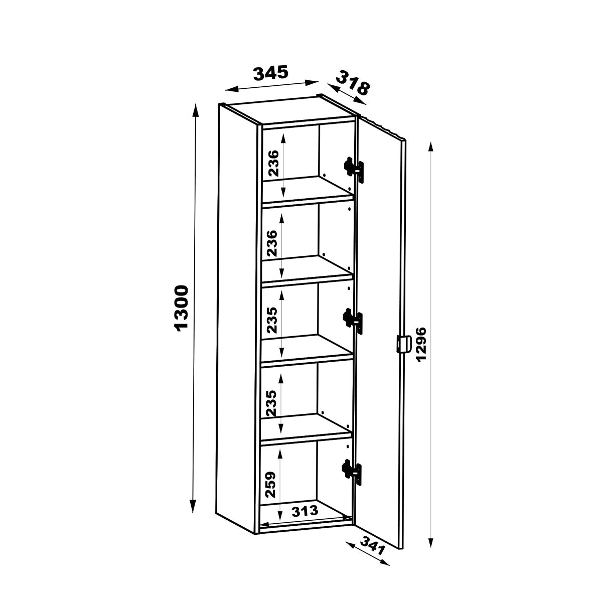 Ensemble meuble double vasque 140cm 2 niches et colonne Lexa Blanc - vue 10