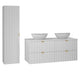 Ensemble meuble double vasque 120cm et colonne Lexa Blanc