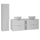 Ensemble meuble double vasque 140cm 2 niches et colonne Lexa Blanc