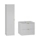 Ensemble meuble simple vasque encastrée 60cm et colonne Lexa Blanc