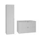 Ensemble meuble simple vasque encastrée 80cm et colonne Lexa Blanc