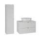 Ensemble meuble simple vasque 80cm et colonne Lexa Blanc