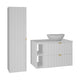 Ensemble meuble simple vasque 80cm 2 niches et colonne Lexa Blanc