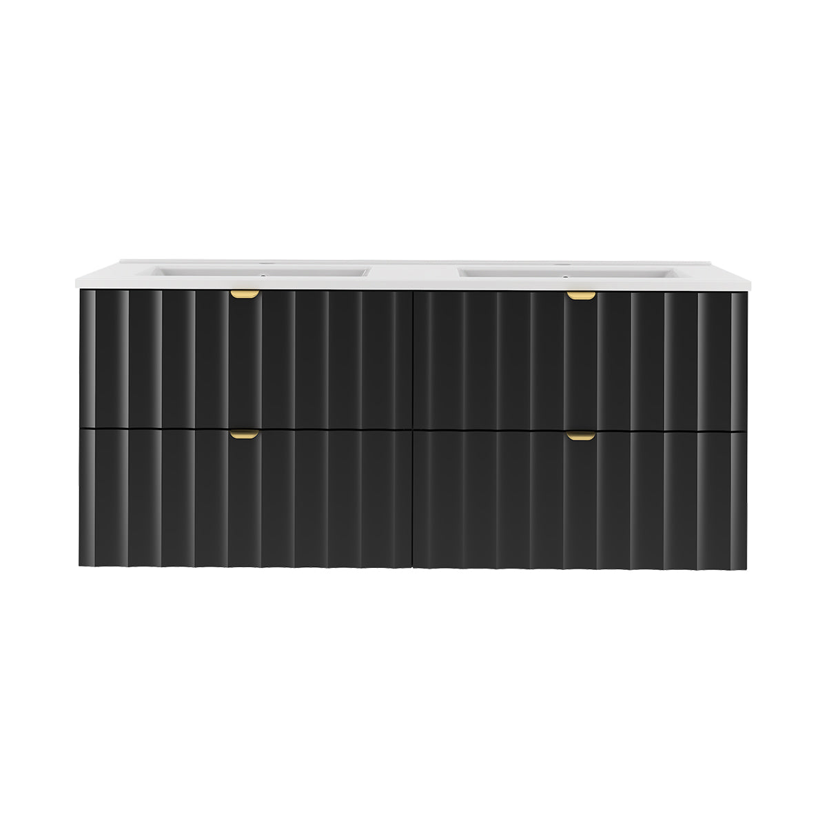 Meuble double vasque encastrée 120cm Lexa Noir - vue 3