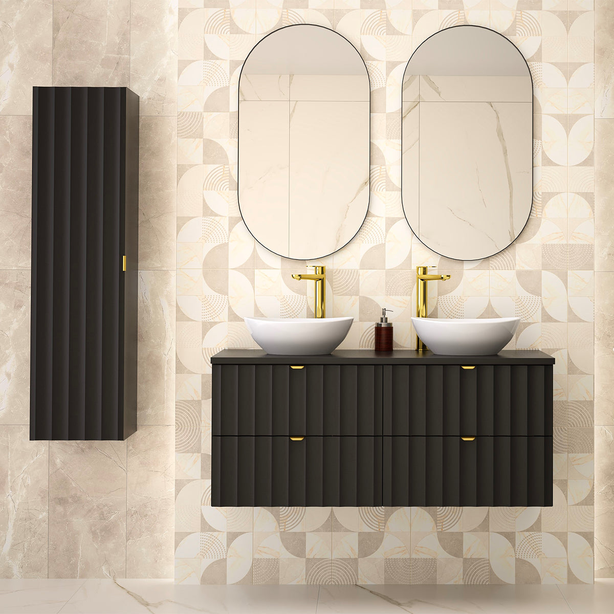 Meuble sous-vasque 120cm Lexa Noir - vue 6