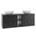 Meuble double vasque 140cm 2 niches Lexa Noir