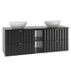 Meuble double vasque 140cm 2 niches Lexa Noir