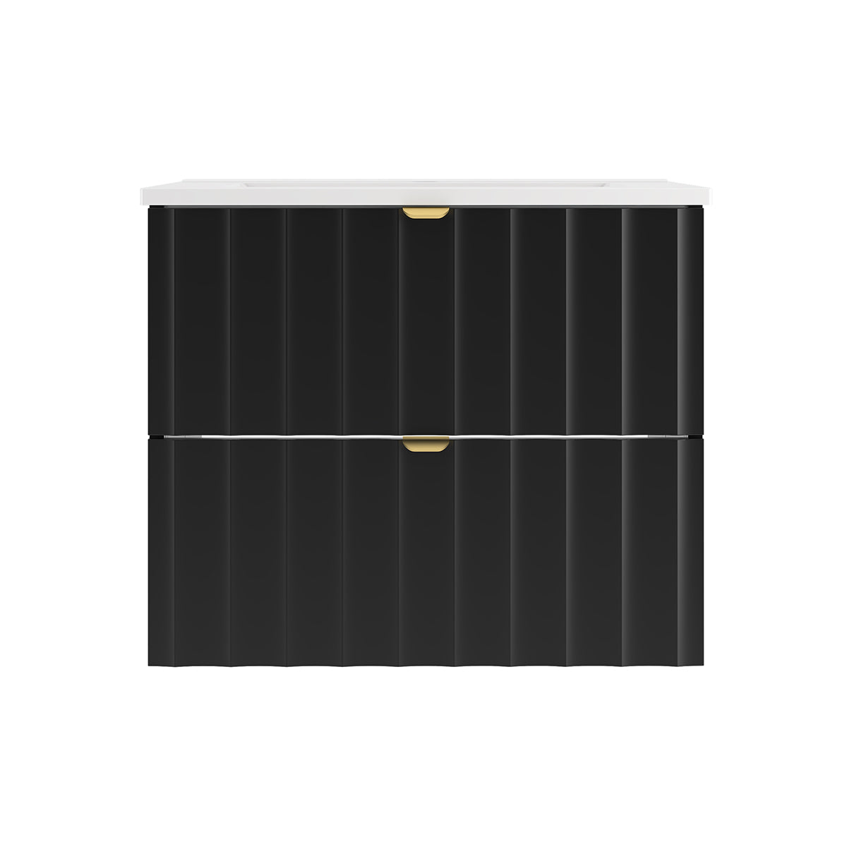 Meuble simple vasque encastrée 60cm Lexa Noir - vue 3