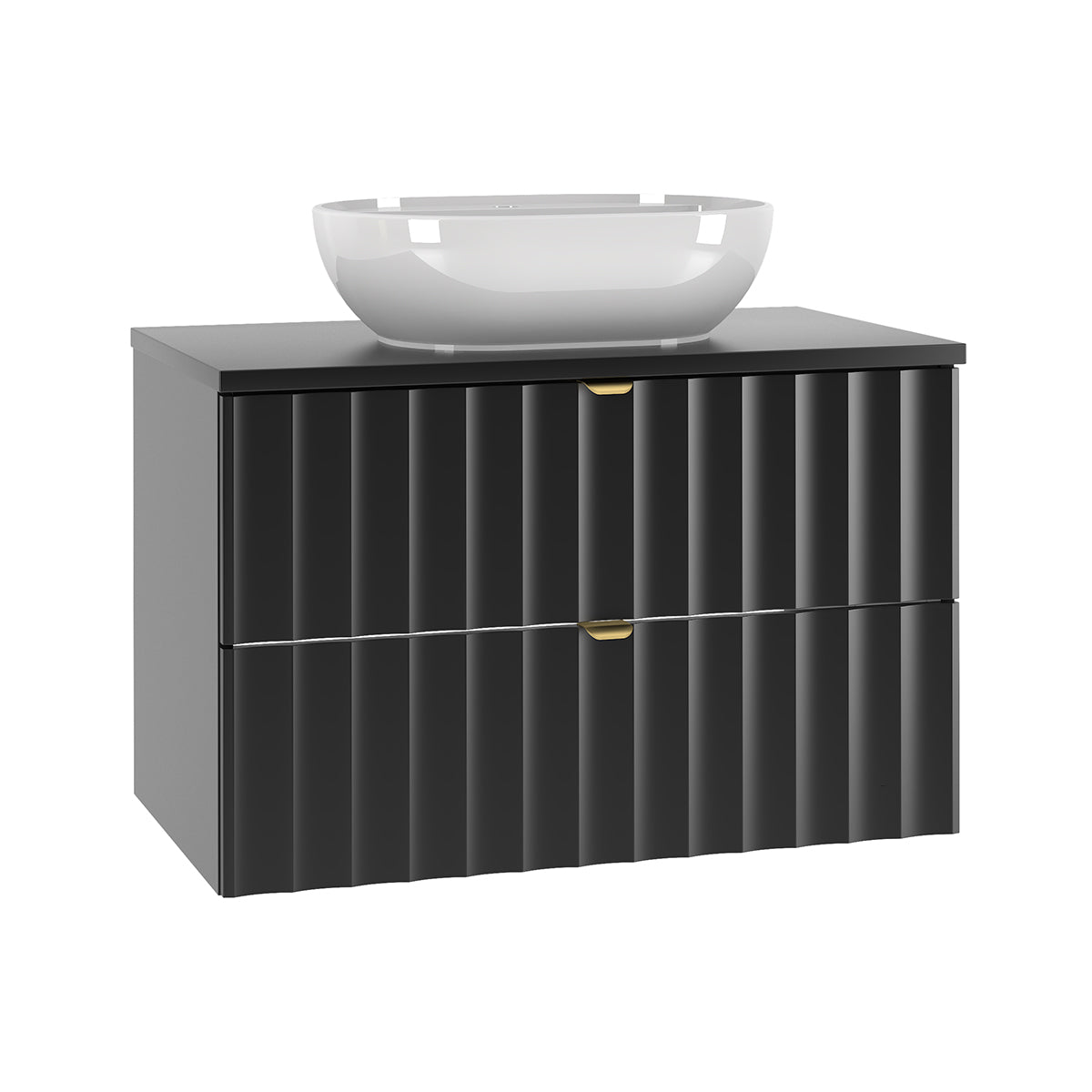 Meuble simple vasque 80cm Lexa Noir