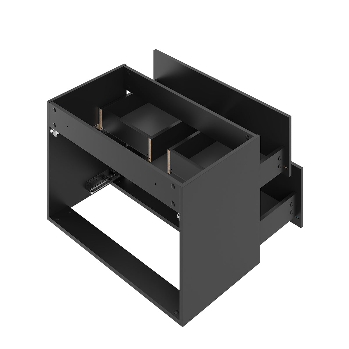 Meuble sous-vasque 80cm plan de toilette Lexa Noir - vue 4