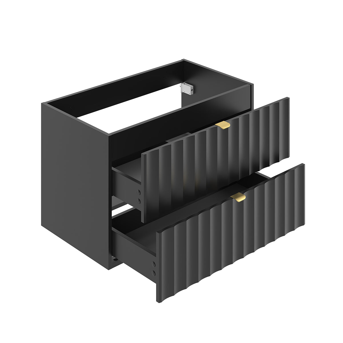 Meuble simple vasque encastrée 80cm Lexa Noir - vue 2