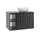 Meuble simple vasque 80cm 2 niches Lexa Noir