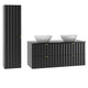Ensemble meuble double vasque 120cm et colonne Lexa Noir